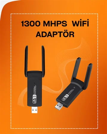 Tak-Çalıştır Özellikli Çift Bant WiFi Adaptör – 1200 Mbps - Lisinya