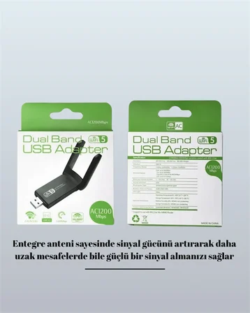 USB WiFi Adaptör – 1200 Mbps Hız - Lisinya
