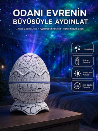 Gece Lambası Yumurta Işık Speaker Yeni Nesil Dinozor Yumurtası Görünümlü - Lisinya