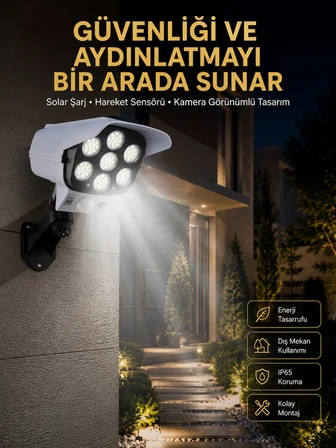 LED Lamba-Güneş Paneli Destekli Uzaktan Kumandalı Solar LED Lamba - Lisinya