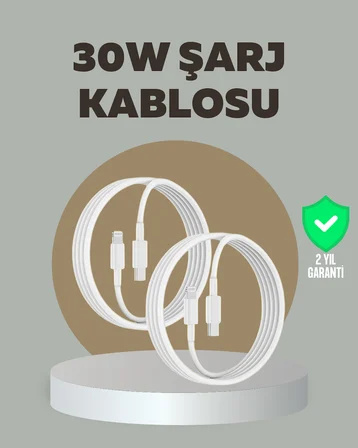 iPhone iPad Airpods Uyumlu 30W Type-C to Lightning Kablo - Lisinya