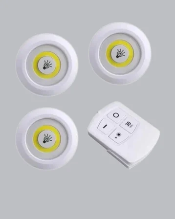 Kablosuz 3 Lü Spot Led Lamba Seti Uzaktan Kumandalı Enerji Tasarruflu Aydınlatma - Lisinya