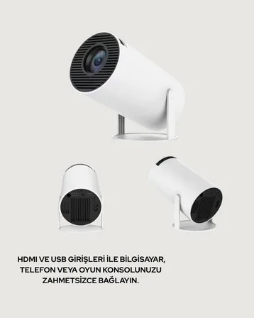 Kablosuz ve Kablolu Bağlantı Seçenekli Ev Tipi Projeksiyon - Lisinya