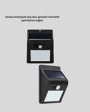 Hareket Algılamalı Solar LED Güvenlik Lambası Yeni Nesil - Lisinya