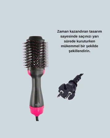 3 Isı Kademeli 1200W Saç Şekillendirme Fırçası. - Lisinya
