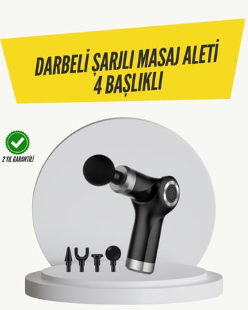 Mini Masaj Tabancası 4 Başlık 6 Hız Ayarlı - Lisinya