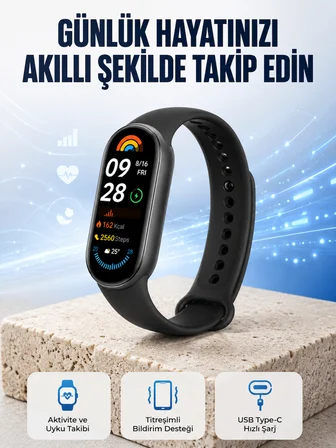 TPU ve Silikon Kordonlu Akıllı Bileklik – 20 Gün Bekleme Süresi Yeni Nesil - Lisinya