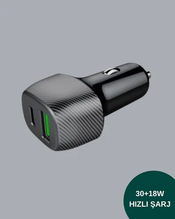Power Delivery Destekli 38W Araç Tipi Hızlı Şarj Cihazı - Lisinya
