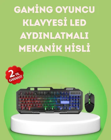 Gaming Klavye ve Mouse Seti PG8018 – Dayanıklı Tuşlar, Hızlı Komut - Lisinya