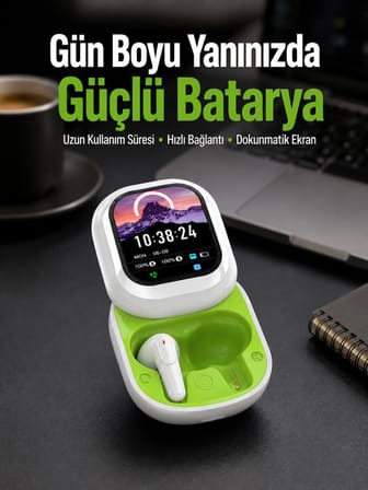 Kayar Kapak Tasarımlı Dokunmatik Ekranlı Kablosuz Bluetooth Kulaklık - Lisinya