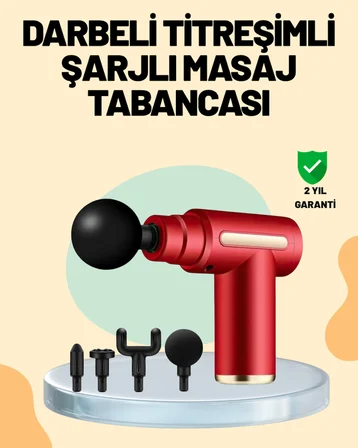Kas Gevşetici Masaj Tabancası 4 Başlık ve Ayarlanabilir Hız - Lisinya