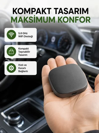 Android Auto Kablosuz Dönüştürücü Hızlı Eşleşme ve Sesli Asistan Destekli Yeni Nesil - Lisinya
