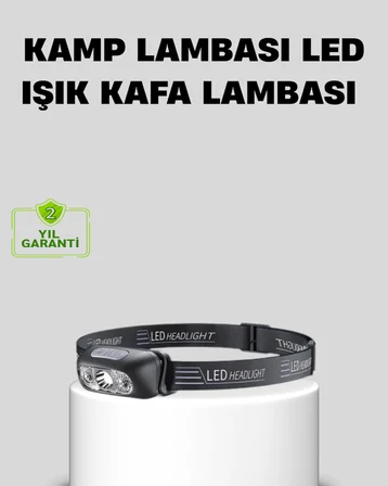 Şarjlı LED Kafa Feneri | 4 Modlu Akıllı Sensörlü Far | Su Geçirmez IPX5 Kamp ve Balıkçı Lambası - Li
