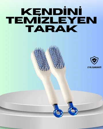 Kendini Temizleyen Ergonomik Saç Tarağı – ABS Gövde, Silikon Diş - Lisinya