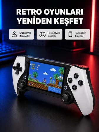 Taşınabilir Retro Oyun Konsolu – 4.3 İnç Ekran, 64 GB Hafıza ve Klasik Oyun Arşivi - Lisinya