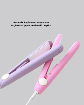 Seyahat Tipi Mini Saç Düzleştirici – Seramik Kaplama, Hızlı Isınma, Kompakt Tasarım - Lisinya