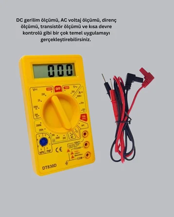 Elektrik Ölçüm Cihazı Dijital Multimetre 10 Amper Destekli - Lisinya