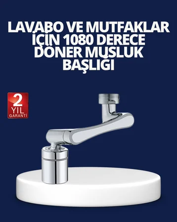 Esnek 1080° Musluk Başlığı 3 Eklemli Hareketli Su Modlu Lavabo Aparatı - Lisinya