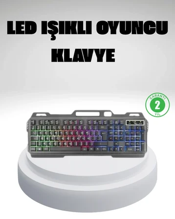 RGB Işıklı Oyuncu Klavye Mouse Seti – Türkçe Q, Ayarlanabilir DPI, Ergonomik ve Dayanıklı Tasarım - 