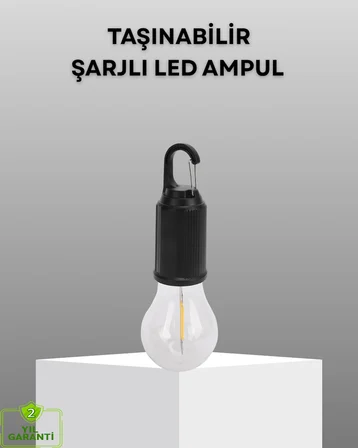 Şarjlı Kancalı LED Lamba – Kamp, Balkon ve Acil Durum Işığı - Lisinya