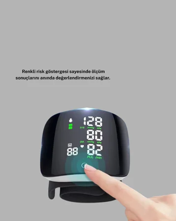 Taşınabilir Dijital Tansiyon Aleti – Bilekten Ölçüm, Aritmi Uyarısı ve Risk Göstergesi - Lisinya