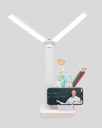 Kalemlik ve Telefon Standlı Masa Lambası – Kısılabilir LED Işık, Göz Dostu Tasarım Yeni Nesil - Lisi