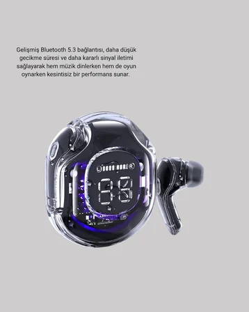 Bluetooth 5.3 Kablosuz Kulaklık HiFi Stereo ve Ekstra Bass Dijital Ekranlı - Lisinya
