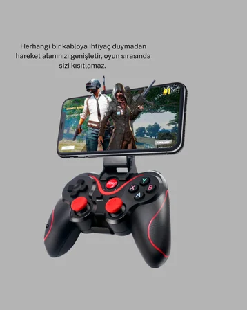 Kablosuz Bluetooth Oyun Kolu Mobil TV PC Uyumlu Ergonomik Tasarım - Lisinya