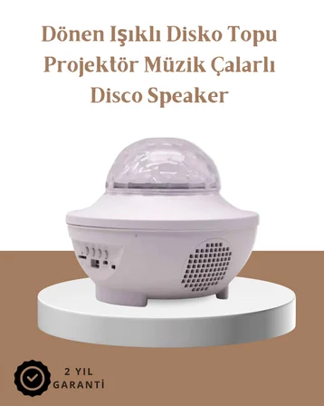 Müzik Ritimli Işık Değişimi & Dönen Dalga Efekti – Galaxy Projektör - Lisinya
