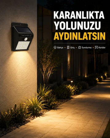 Enerji Tasarruflu ve Otomatik Sensörlü LED Güneş Işığı – Dış Mekan Uyumlu - Lisinya
