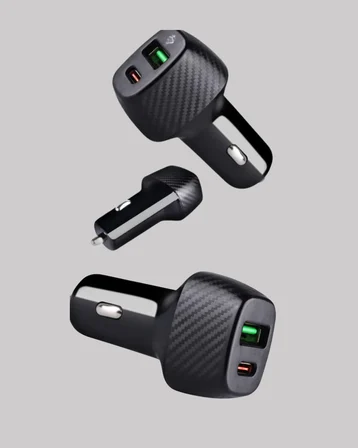 PD Destekli 38W Araç Şarj Başlığı Type-C + USB Çift Çıkış Hızlı Şarj - Lisinya