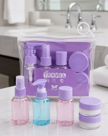 Şeffaf Seyahat Dolum Şişesi Seti 5 Parça Kozmetik Organizer - Lisinya