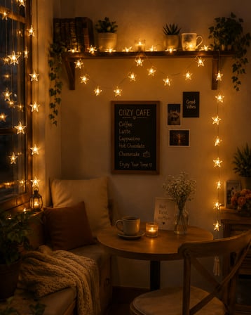20 LED Yıldız Işık Zinciri Günışığı Beyaz Dekoratif Süs Lambası - Lisinya