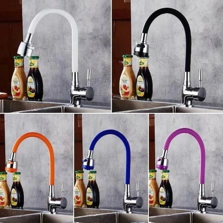 Renkli Oynar Başlıklı Silikonlu Musluk Başlığı Kubar Su Tasarruflu Musluk Başlığı ( Lisinya )