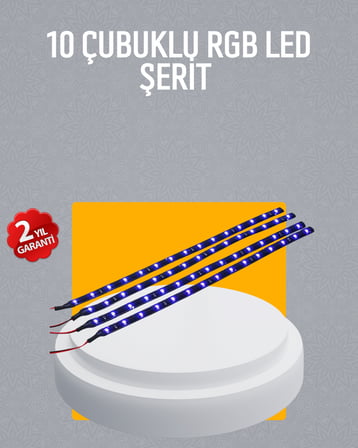 LED Yağmur Işığı Seti 10 Adet Meteor Çubuk Aydınlatma - Lisinya