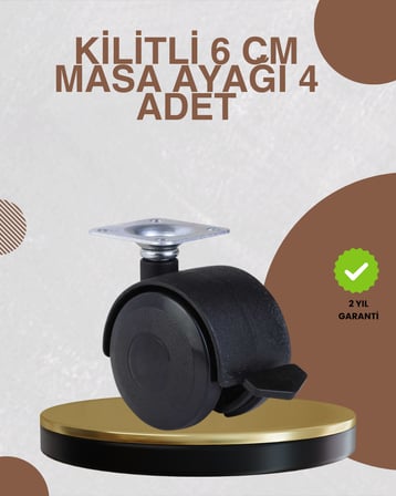 Kilitli Mobilya Ayağı 6 cm 4’lü Set Zemin Korumalı - Lisinya