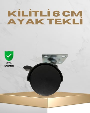 Sehpa ve Masa İçin 6 cm Kilitli Ayak - Lisinya