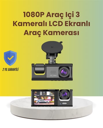 TA-01 2.0 İnç Ekranlı 3 Kanallı Araç Kamerası - Lisinya