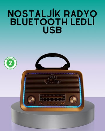 Bluetooth Özellikli Nostalji Radyo 3 Bant FM AM SW - Lisinya