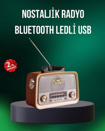 Taşınabilir Nostalji Radyo Bluetooth USB AUX Girişli - Lisinya