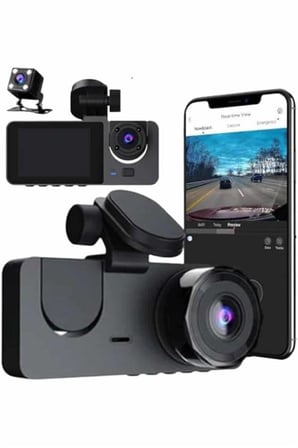 3 Kameralı 2 İnç 1080P Araç İçi Kamera Sürüş Kamerası CarPlay - Lisinya