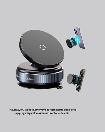 Araç İçi Telefon Tutucu Güçlü Manyetik Vakumlu Model - Lisinya