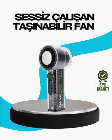 Sessiz Çalışan Taşınabilir Fan | USB Şarjlı ve Kompakt Tasarım - Lisinya