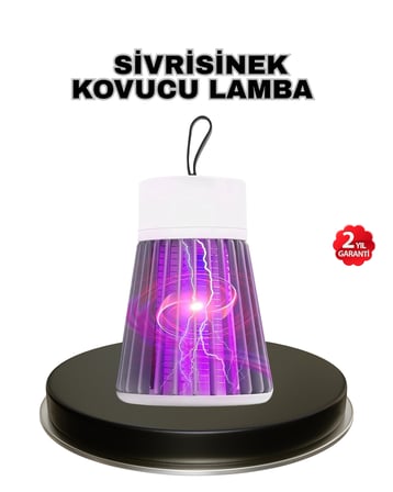 Mor Işıklı Şarjlı Böcek Öldürücü Lamba – Ev, Balkon ve Kamp Kullanımına Uygun - Lisinya