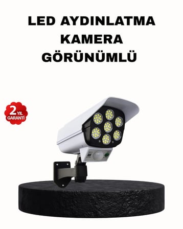 Güneş Enerjili Güvenlik Işığı Dış Mekan 5 Eksen Ayarlı ve PIR Hareket Sensörlü - Lisinya