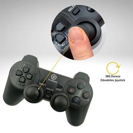 Çift Titreşimli Usb Kablolu Oyun Kolu Pc Uyumlu Vibration Gamepad ( Lisinya )