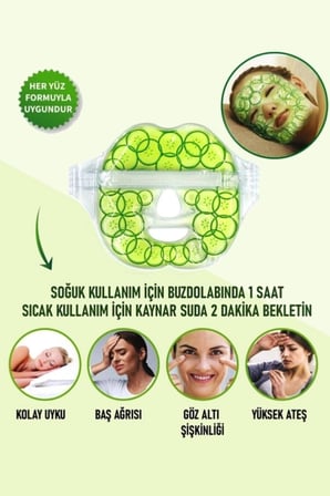 Salatalık Yüz Maske Jel Sıcak Soğuk Kullanım Rahatlatıcı ( Lisinya )