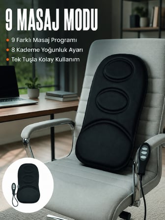 Motorlu Isıtmalı Masaj Minderi Masaj Modlu Ev, Ofis ve Araç Koltuk Pedi - Lisinya