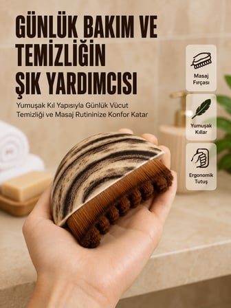 Banyo Masaj Fırçası Yumuşak Kıllı Ergonomik Vücut Temizleme Fırçası - Lisinya