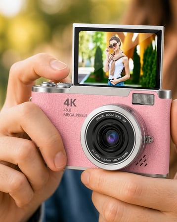 Profesyonel Çekim İçin 48 MP Kamera 18x Zoom Flip Ekran Dijital Kamera - Lisinya